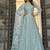 sea green net embroidery  stone & real mirror work semi stitched suit