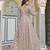 peach net embroidery  stone & real mirror work semi stitched suit