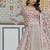 peach net embroidery  stone & real mirror work semi stitched suit
