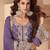 lavender chiffon zari embroidery  hand work  stone & sequined semi stitched suit