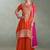 orange chiffon zari embroidery  sequined  plastic mirror & hand work semi stitched suit