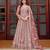 pink net embroidery  stone and real mirror work semi stitched suit