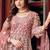 pink net embroidery  stone and real mirror work semi stitched suit