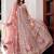 pink net embroidery  stone and real mirror work semi stitched suit