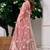 pink net embroidery  stone and real mirror work semi stitched suit