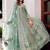 sea green net embroidery  stone and real mirror work semi stitched suit