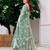 sea green net embroidery  stone and real mirror work semi stitched suit