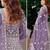 lavender net embroidery  stone and real mirror work semi stitched suit