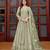 pista green net embroidery  stone and real mirror work semi stitched suit