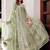 pista green net embroidery  stone and real mirror work semi stitched suit