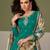 blue silk blend embroidered sequined & printed dupatta semi stitched suit