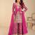 rani pink chiffon embroidery  sequined  hand work & digital printed semi stitched suit