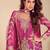 rani pink chiffon embroidery  sequined  hand work & digital printed semi stitched suit