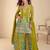 lime green chiffon embroidery  sequined  hand work & digital printed semi stitched suit