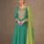 sea green chiffon heavy golden zari embroidery and sequin work semi stitched suit