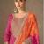 pink chiffon heavy golden zari embroidery and sequin work semi stitched suit