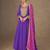 purple chiffon heavy golden zari embroidery and sequin work semi stitched suit