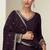 wine silk blend zari embroidered & sequins semi stitched suit