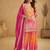 pink silk blend embroidery and handwork semi stitched suit