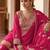 pink silk blend zari embroidery thread work motif work sequined and detailed border semi stitched suit