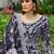 navy blue net thread embroidery zari embroidery butti work semi stitched suit