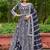 navy blue net thread embroidery zari embroidery butti work semi stitched suit