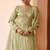 sea green chiffon embroidered & sequined semi stitched suit
