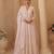 pink georgette lucknavi chikankari embroidered  beads  stone & sequined semi stitched suit