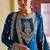 blue chiffon embroidered  stone & mirror work semi stitched suit