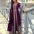 wine chiffon embroidered & sequined semi stitched suit