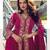pink chiffon embroidered & sequined semi stitched suit
