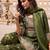 mehendi green silk blend embroidered  sequined  stone & beads semi stitched suit