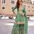 sea green silk blend embroidered  sequined  stone & beads semi stitched suit