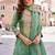 sea green silk blend embroidered  sequined  stone & beads semi stitched suit