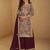 maroon georgette embroidered & sequined semi stitched suit