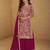 rani pink georgette embroidered & sequined semi stitched suit