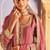 peach silk blend embroidery  mirror  hand work & sequined semi stitched suit