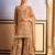 light brown silk blend embroidery  mirror  hand work & sequined semi stitched suit