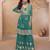turquoise chiffon embroidered & sequined semi stitched suit