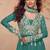 turquoise chiffon embroidered & sequined semi stitched suit