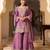 lilac chiffon embroidered  beads  stone & sequined semi stitched suit