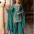 turquoise chiffon embroidered  beads  stone & sequined semi stitched suit