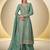 sea green silk blend embroidered & sequined semi stitched suit