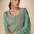 sea green silk blend embroidered & sequined semi stitched suit