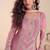 pink chiffon thread embroidered  beads  moti & sequined semi stitched suit