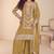 mustard chiffon thread embroidered  beads  moti & sequined semi stitched suit