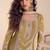 mustard chiffon thread embroidered  beads  moti & sequined semi stitched suit