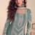 sea green chiffon thread embroidered  beads  moti & sequined semi stitched suit
