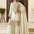 off white silk blend embroidered  hand work & sequined semi stitched suit