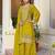 yellow silk blend embroidered  hand work & sequined semi stitched suit